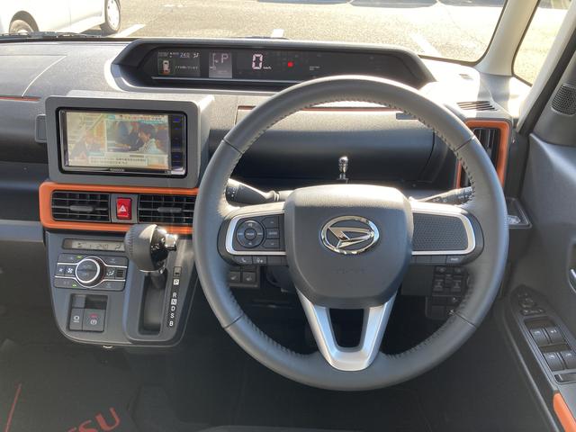 タントファンクロスターボ　ナビ付ナビ　１５インチアルミホイール　キーフリーシステム　プッシュボタンスタート　オートエアコン（プッシュ式）　フルＬＥＤヘッドランプ　オート格納式カラードドアミラー　本革巻ステアリングホイール（静岡県）の中古車