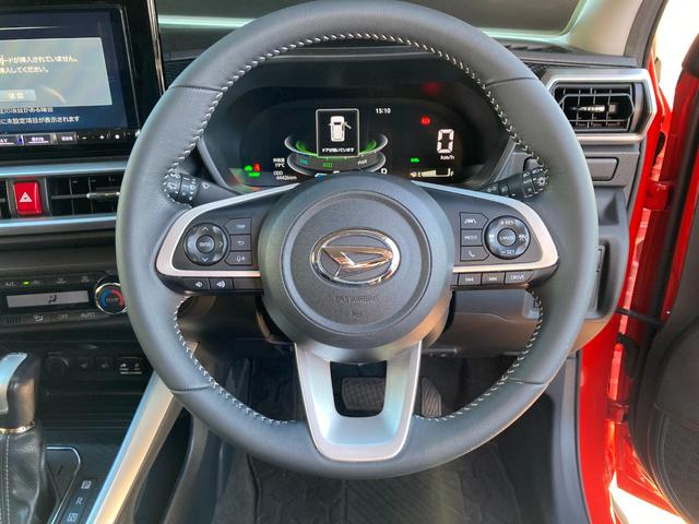 ロッキープレミアムG HEV17インチアルミホイール UVIRカット遮音ガラス フルLEDヘッドランプ キーフリーシステム 革巻きステアリングホイール 本革シフトノブ アクティブマルチインフォメーションメーター(静岡県)の中古車