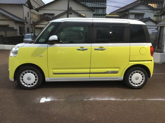 ムーヴキャンバスストライプスＧ１４インチフルホイールキャップ　ＬＥＤヘッドランプ　ＬＥＤフォグランプ　ホっとカップホルダー　両側パワースライドドア　キーフリーシステム　プッシュボタンスタート　ＵＶカットガラス（静岡県）の中古車