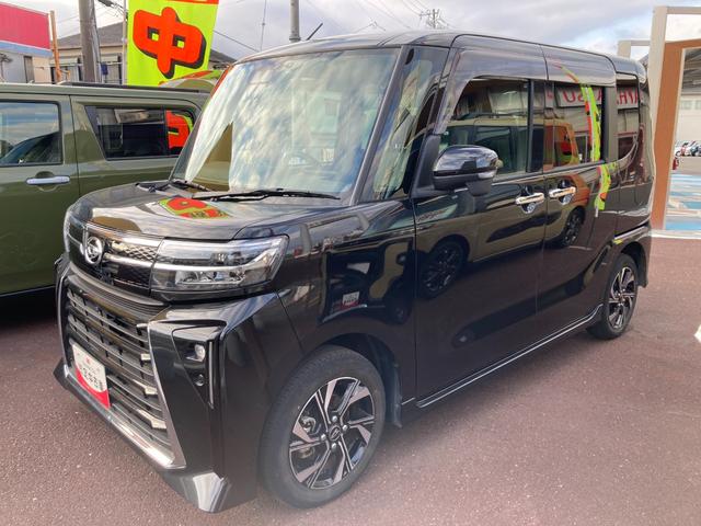タントカスタムＸ１４インチアルミホイール　大型エアロバンパー　フルＬＥＤヘッドランプ　オート格納式カラードドアミラー　両側パワースライドドア　キーフリーシステム　プッシュボタンスタート（静岡県）の中古車