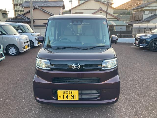 タントＸターボ１４インチフルホイールキャップ　フルＬＥＤヘッドランプ　オート格納式カラードドアミラー　左側パワースライドドア　ＴＦＴカラーマルチインフォメーションディスプレイ　本革巻きステアリングホイール（静岡県）の中古車