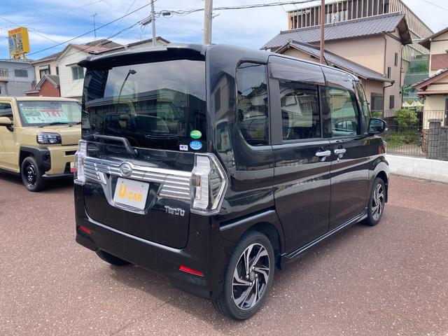タントカスタムＲＳ　トップエディションＶＳ　ＳＡIII１５インチアルミホイール　大型エアロバンパー　ＬＥＤヘッドランプ　オート格納式カラードドアミラー　本革巻ステアリングホイール　両側パワースライドドア（静岡県）の中古車