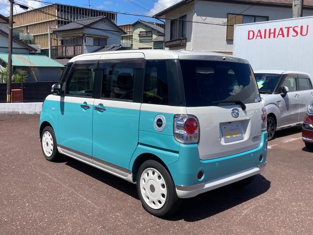 ムーヴキャンバスＸリミテッドメイクアップ　ＳＡIII１４インチフルホイールキャップ　キーフリーシステム　両側パワースライドドア　オートエアコン（プッシュ式）　オートライト　置きラクボックス（静岡県）の中古車