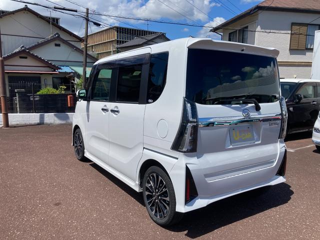 タントカスタムＲＳ１５インチアルミホイール　キーフリーシステム　プッシュボタンスタート　オートエアコン（プッシュ式）　フルＬＥＤヘッドランプ　オート格納式カラードドアミラー　本革巻ステアリングホイール（静岡県）の中古車