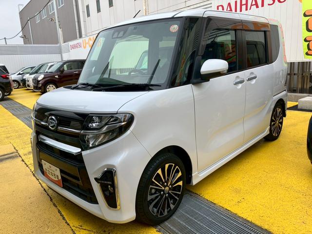 タントカスタムＲＳ１５インチアルミホイール　大型エアロバンパー　フルＬＥＤヘッドランプ　オート格納式カラードドアミラー　本革巻ステアリングホイール（静岡県）の中古車