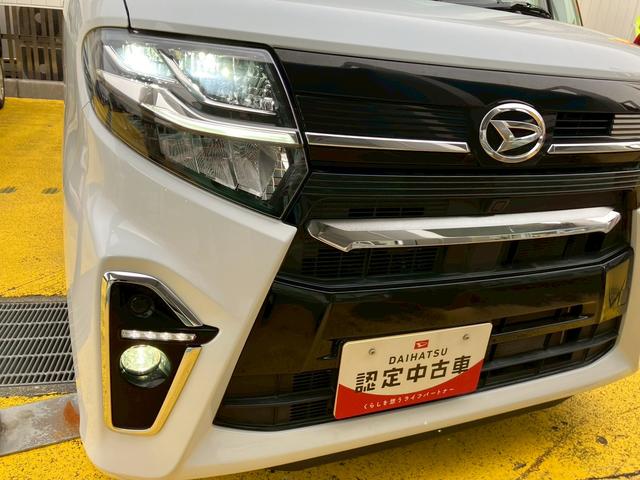 タントカスタムＲＳ１５インチアルミホイール　大型エアロバンパー　フルＬＥＤヘッドランプ　オート格納式カラードドアミラー　本革巻ステアリングホイール（静岡県）の中古車
