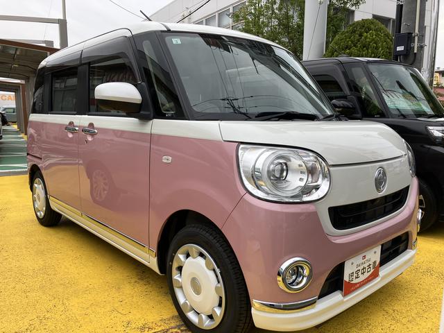 ムーヴキャンバスＧメイクアップＶＳ　ＳＡIII１４インチフルホイールキャップ　ＬＥＤヘッドランプ　キーフリーシステム　両側パワースライドドア　オートエアコン（プッシュ式）　オートライト　置きラクボックス（静岡県）の中古車