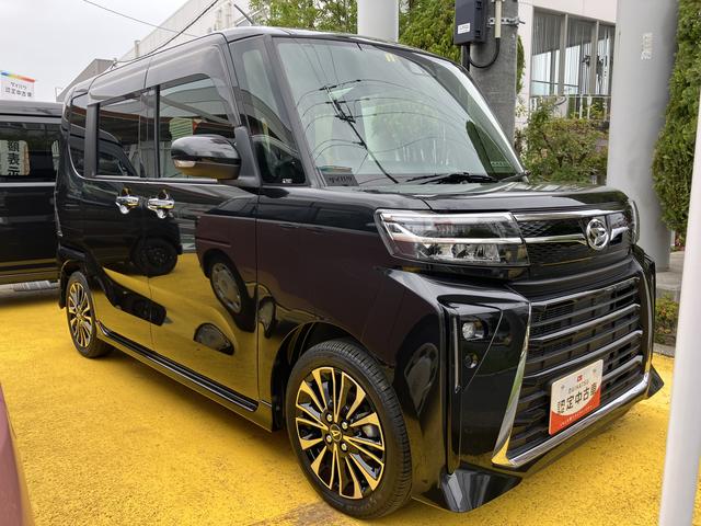 タントカスタムＲＳ１５インチアルミホイール　大型エアロバンパー　フルＬＥＤヘッドランプ　オート格納式カラードドアミラー　本革巻ステアリングホイール（静岡県）の中古車