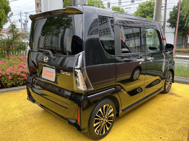 タントカスタムＲＳ１５インチアルミホイール　大型エアロバンパー　フルＬＥＤヘッドランプ　オート格納式カラードドアミラー　本革巻ステアリングホイール（静岡県）の中古車