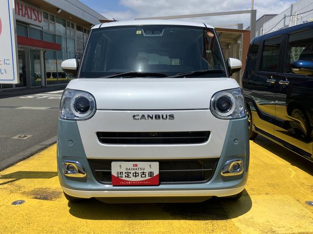 ムーヴキャンバスストライプスＧ１４インチフルホイールキャップ　ＬＥＤヘッドランプ　ＬＥＤフォグランプ　ホっとカップホルダー　両側パワースライドドア　キーフリーシステム　プッシュボタンスタート　ＵＶカットガラス（静岡県）の中古車