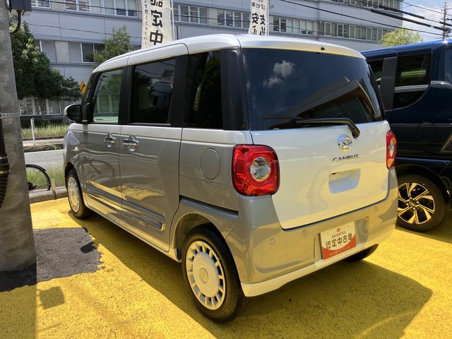 ムーヴキャンバスストライプスＧ１４インチフルホイールキャップ　ＬＥＤヘッドランプ　ＬＥＤフォグランプ　ホっとカップホルダー　両側パワースライドドア　キーフリーシステム　プッシュボタンスタート　ＵＶカットガラス（静岡県）の中古車