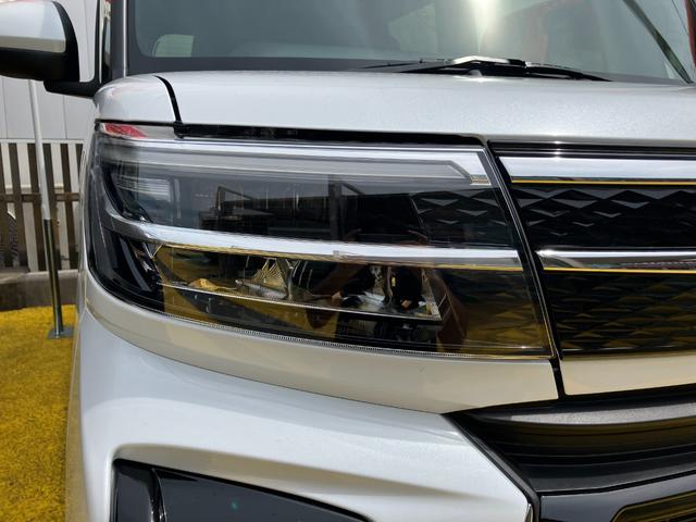 タントカスタムＲＳ１５インチアルミホイール　キーフリーシステム　プッシュボタンスタート　オートエアコン（プッシュ式）　フルＬＥＤヘッドランプ　オート格納式カラードドアミラー　本革巻ステアリングホイール（静岡県）の中古車