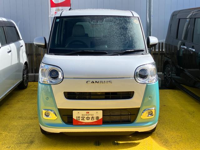 ムーヴキャンバスストライプスＧターボ　　ｅｃｏ　ＩＤＬＥ非装着車１４インチフルホイールキャップ　ＬＥＤヘッドランプ　ＬＥＤフォグランプ　ホっとカップホルダー　両側パワースライドドア　キーフリーシステム　プッシュボタンスタート　ＵＶカットガラス（静岡県）の中古車