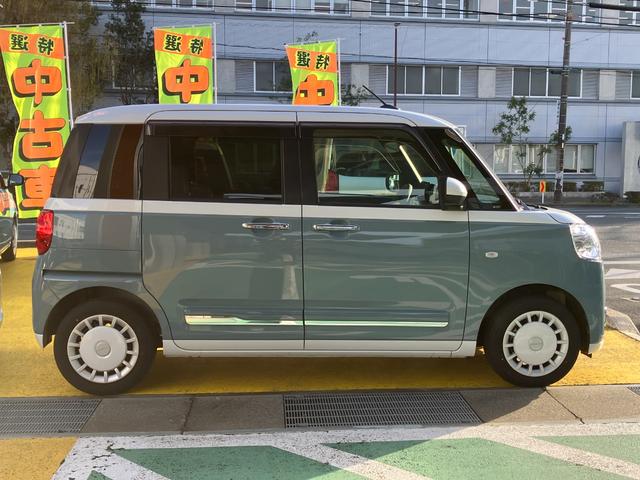 ムーヴキャンバスストライプスＧ１４インチフルホイールキャップ　ＬＥＤヘッドランプ　ＬＥＤフォグランプ　ホっとカップホルダー　両側パワースライドドア　キーフリーシステム　プッシュボタンスタート　ＵＶカットガラス（静岡県）の中古車