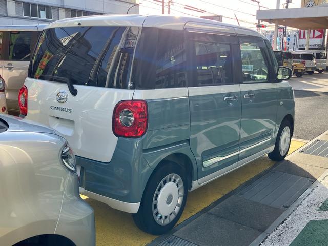 ムーヴキャンバスストライプスＧ１４インチフルホイールキャップ　ＬＥＤヘッドランプ　ＬＥＤフォグランプ　ホっとカップホルダー　両側パワースライドドア　キーフリーシステム　プッシュボタンスタート　ＵＶカットガラス（静岡県）の中古車