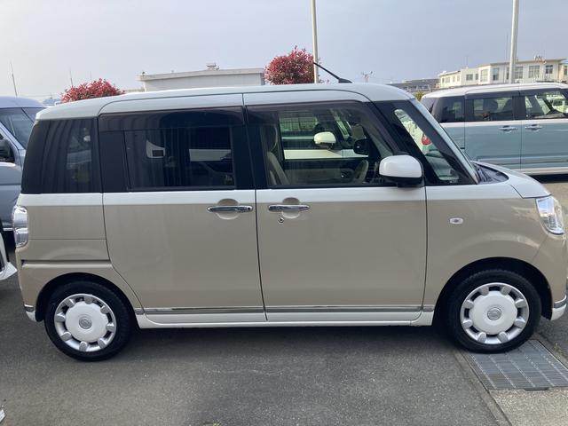 ムーヴキャンバスXリミテッドメイクアップ SAIII14インチフルホイールキャップ キーフリーシステム 両側パワースライドドア オートエアコン(プッシュ式) オートライト 置きラクボックス(静岡県)の中古車