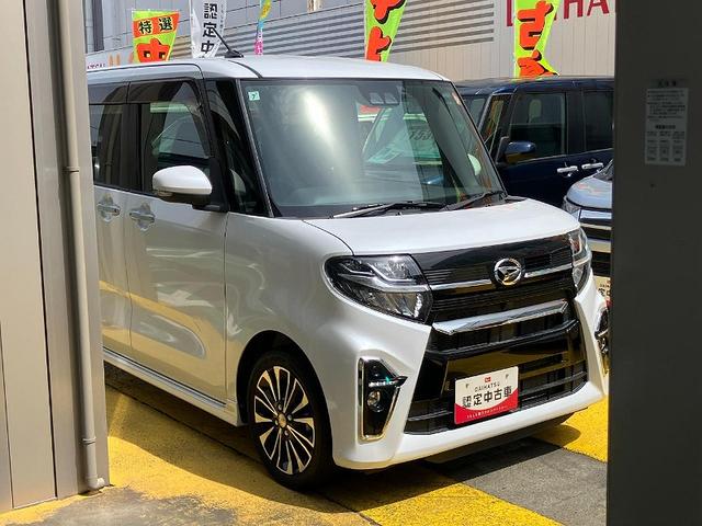 タントカスタムＲＳ１５インチアルミホイール　キーフリーシステム　プッシュボタンスタート　オートエアコン（プッシュ式）　フルＬＥＤヘッドランプ　オート格納式カラードドアミラー　本革巻ステアリングホイール（静岡県）の中古車