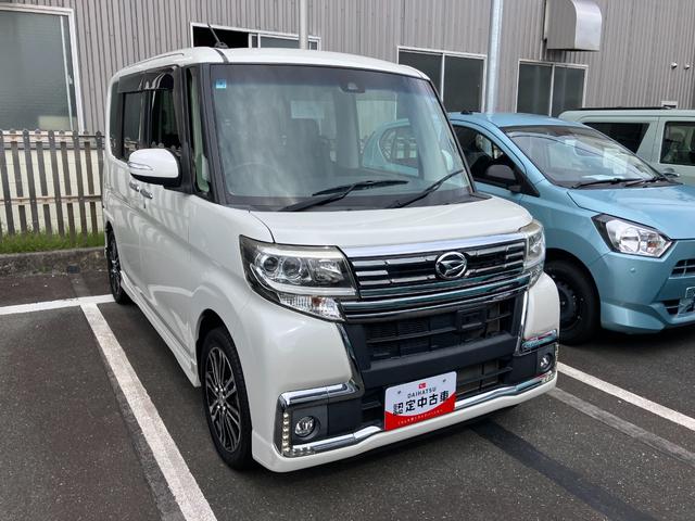 タントカスタムＲＳ　トップエディションＳＡII１５インチアルミホイール　大型エアロバンパー　ＬＥＤヘッドランプ　オート格納式カラードドアミラー　本革巻ステアリングホイール　両側パワースライドドア（静岡県）の中古車