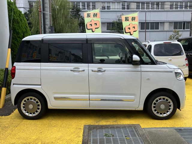 ムーヴキャンバスセオリーＧ１４インチフルホイールキャップ　ＬＥＤヘッドランプ　ＬＥＤフォグランプ　ホっとカップホルダー　両側パワースライドドア　キーフリーシステム　プッシュボタンスタート　ＵＶカットガラス（静岡県）の中古車
