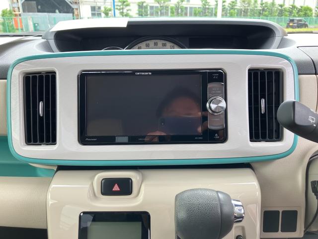 ムーヴキャンバスＧメイクアップ　ＳＡIII１４インチフルホイールキャップ　ＬＥＤヘッドランプ　キーフリーシステム　両側パワースライドドア　オートエアコン（プッシュ式）　オートライト　置きラクボックス（静岡県）の中古車