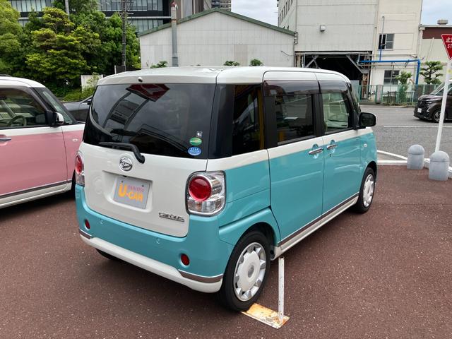 ムーヴキャンバスＧメイクアップ　ＳＡIII１４インチフルホイールキャップ　ＬＥＤヘッドランプ　キーフリーシステム　両側パワースライドドア　オートエアコン（プッシュ式）　オートライト　置きラクボックス（静岡県）の中古車