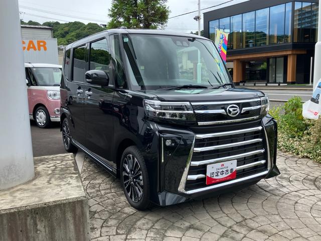 タントカスタムＲＳ１５インチアルミホイール　大型エアロバンパー　フルＬＥＤヘッドランプ　オート格納式カラードドアミラー　本革巻ステアリングホイール（静岡県）の中古車