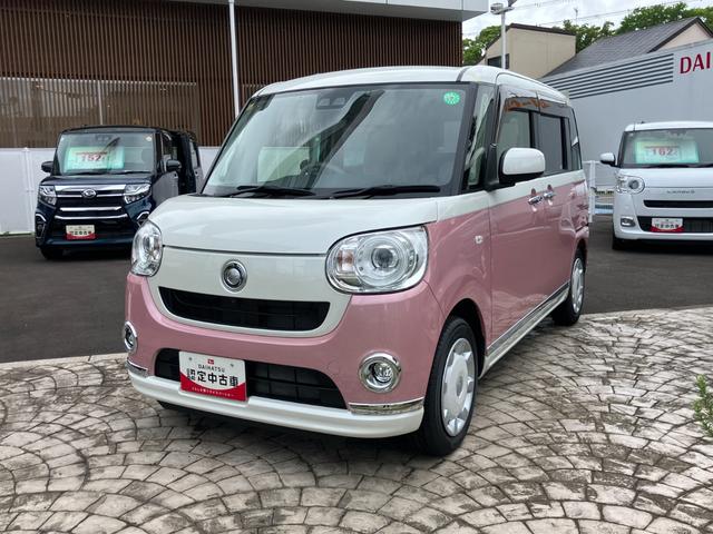 ムーヴキャンバスＧメイクアップリミテッド　ＳＡIII１４インチフルホイールキャップ　ＬＥＤヘッドランプ　キーフリーシステム　両側パワースライドドア　オートエアコン（プッシュ式）　オートライト　置きラクボックス（静岡県）の中古車