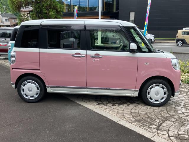 ムーヴキャンバスＧメイクアップリミテッド　ＳＡIII１４インチフルホイールキャップ　ＬＥＤヘッドランプ　キーフリーシステム　両側パワースライドドア　オートエアコン（プッシュ式）　オートライト　置きラクボックス（静岡県）の中古車