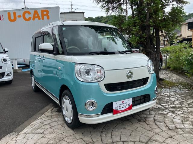 ムーヴキャンバスＧメイクアップＶＳ　ＳＡIII１４インチフルホイールキャップ　ＬＥＤヘッドランプ　キーフリーシステム　両側パワースライドドア　オートエアコン（プッシュ式）　オートライト　置きラクボックス（静岡県）の中古車