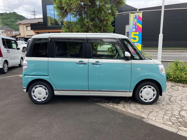 ムーヴキャンバスＧメイクアップＶＳ　ＳＡIII１４インチフルホイールキャップ　ＬＥＤヘッドランプ　キーフリーシステム　両側パワースライドドア　オートエアコン（プッシュ式）　オートライト　置きラクボックス（静岡県）の中古車