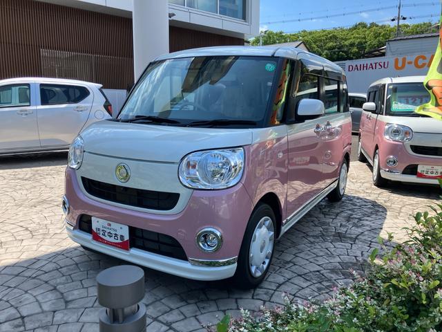 ムーヴキャンバスＸメイクアップリミテッド　ＳＡIII１４インチフルホイールキャップ　キーフリーシステム　両側パワースライドドア　オートエアコン（プッシュ式）　オートライト　置きラクボックス（静岡県）の中古車