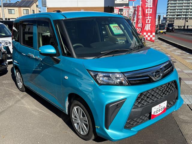 トールＸキーフリーシステム　プッシュボタンスタート　マニュアルエアコン　片側電動スライドドア　ハロゲンヘッドライト　ＵＶカットガラス　フルホイールキャップ（静岡県）の中古車