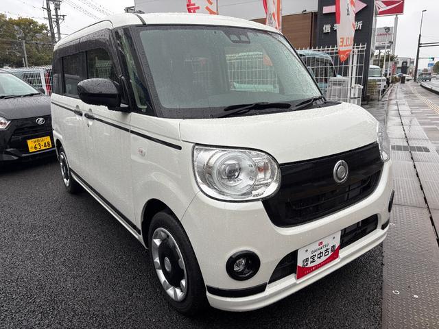 ムーヴキャンバスＧブラックアクセントＶＳ　ＳＡIII１４インチフルホイールキャップ　ＬＥＤヘッドランプ　キーフリーシステム　両側パワースライドドア　オートエアコン（プッシュ式）　オートライト　置きラクボックス（静岡県）の中古車