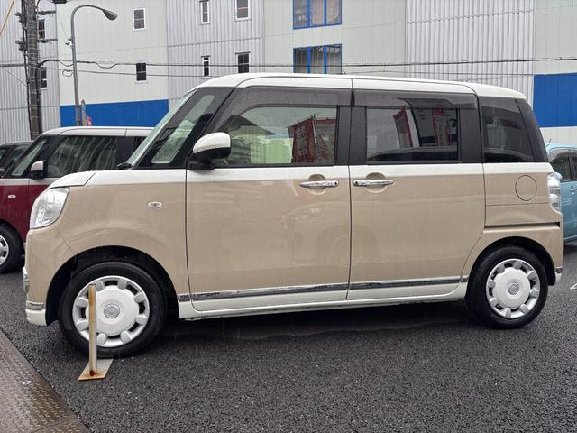 ムーヴキャンバスＧメイクアップＶＳ　ＳＡIII１４インチフルホイールキャップ　ＬＥＤヘッドランプ　キーフリーシステム　両側パワースライドドア　オートエアコン（プッシュ式）　オートライト　置きラクボックス（静岡県）の中古車