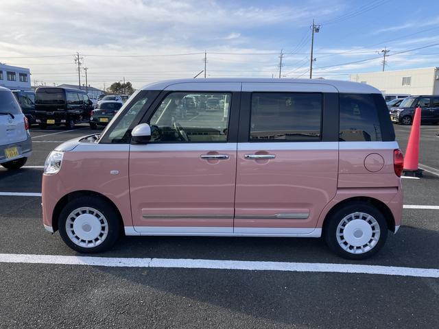 ムーヴキャンバスストライプスGターボ14インチフルホイールキャップ LEDヘッドランプ LEDフォグランプ ホっとカップホルダー 両側パワースライドドア キーフリーシステム プッシュボタンスタート UVカットガラス(静岡県)の中古車