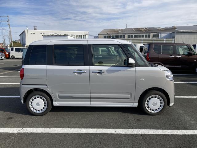 ムーヴキャンバスストライプスG14インチフルホイールキャップ LEDヘッドランプ LEDフォグランプ ホっとカップホルダー 両側パワースライドドア キーフリーシステム プッシュボタンスタート UVカットガラス(静岡県)の中古車