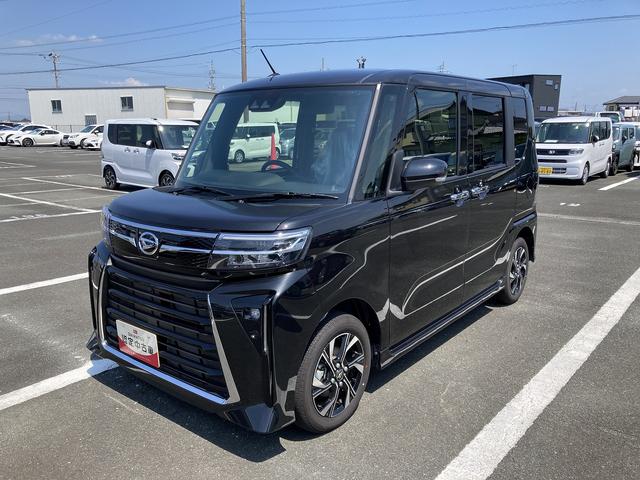 タントカスタムX14インチアルミホイール 大型エアロバンパー フルLEDヘッドランプ オート格納式カラードドアミラー 両側パワースライドドア キーフリーシステム プッシュボタンスタート(静岡県)の中古車