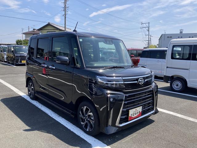 タントカスタムX14インチアルミホイール 大型エアロバンパー フルLEDヘッドランプ オート格納式カラードドアミラー 両側パワースライドドア キーフリーシステム プッシュボタンスタート(静岡県)の中古車