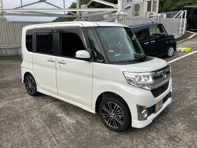 タントカスタムＲＳ　ＳＡ１５インチアルミホイール　大型エアロバンパー　ＬＥＤヘッドランプ　オート格納式カラードドアミラー　本革巻ステアリングホイール　両側パワースライドドア（静岡県）の中古車