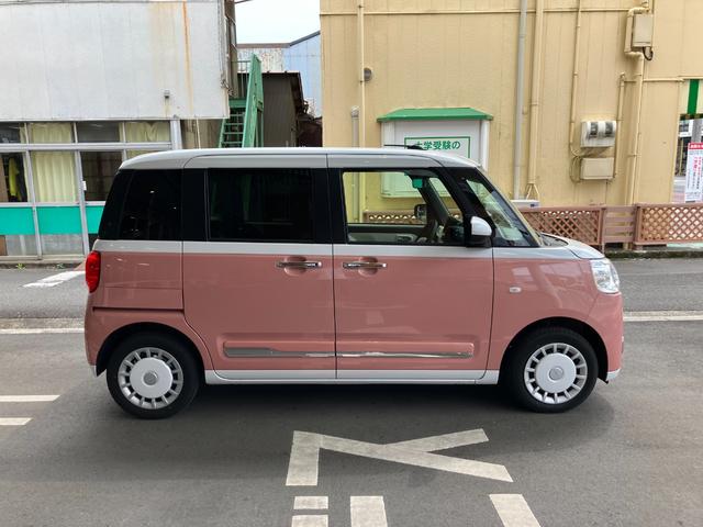 ムーヴキャンバスストライプスＧ１４インチフルホイールキャップ　ＬＥＤヘッドランプ　ＬＥＤフォグランプ　ホっとカップホルダー　両側パワースライドドア　キーフリーシステム（静岡県）の中古車