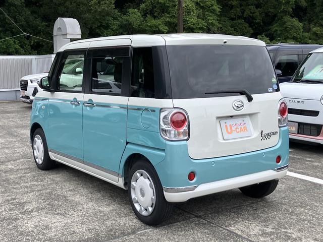 ムーヴキャンバスＧメイクアップリミテッド　ＳＡIII１４インチフルホイールキャップ　ＬＥＤヘッドランプ　キーフリーシステム　両側パワースライドドア　オートエアコン（プッシュ式）　オートライト　置きラクボックス（静岡県）の中古車