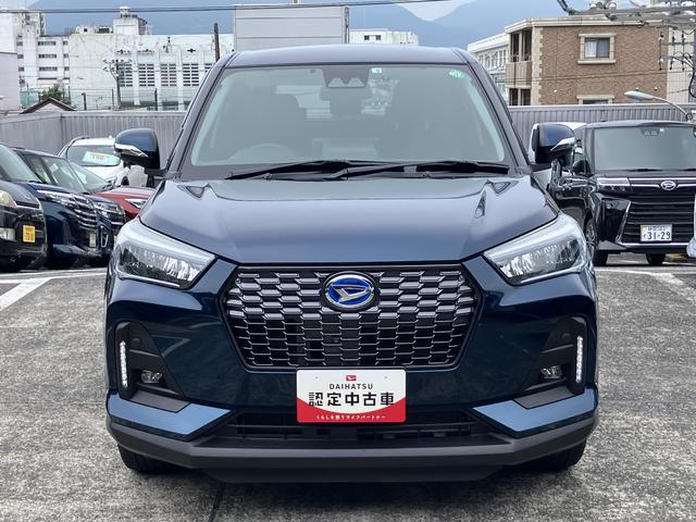 ロッキープレミアムＧ　ＨＥＶ１７インチアルミホイール　ＵＶＩＲカット遮音ガラス　フルＬＥＤヘッドランプ　キーフリーシステム　革巻きステアリングホイール　本革シフトノブ　アクティブマルチインフォメーションメーター（静岡県）の中古車