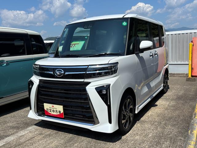 タントカスタムＸ１４インチアルミホイール　大型エアロバンパー　フルＬＥＤヘッドランプ　オート格納式カラードドアミラー　両側パワースライドドア　キーフリーシステム　プッシュボタンスタート（静岡県）の中古車
