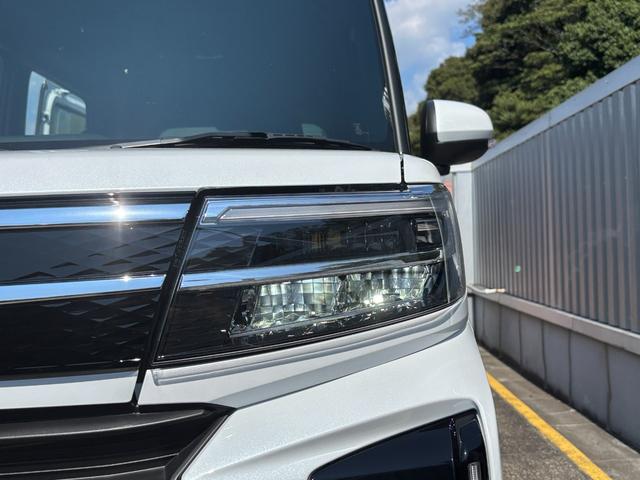 タントカスタムＸ１４インチアルミホイール　大型エアロバンパー　フルＬＥＤヘッドランプ　オート格納式カラードドアミラー　両側パワースライドドア　キーフリーシステム　プッシュボタンスタート（静岡県）の中古車