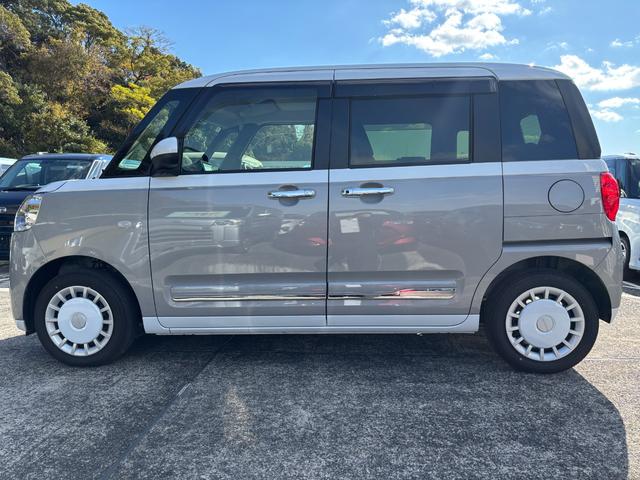 ムーヴキャンバスストライプスG14インチフルホイールキャップ LEDヘッドランプ LEDフォグランプ ホっとカップホルダー 両側パワースライドドア キーフリーシステム プッシュボタンスタート UVカットガラス(静岡県)の中古車