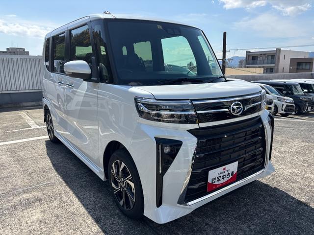 タントカスタムＸ１４インチアルミホイール　大型エアロバンパー　フルＬＥＤヘッドランプ　オート格納式カラードドアミラー　両側パワースライドドア　キーフリーシステム　プッシュボタンスタート（静岡県）の中古車