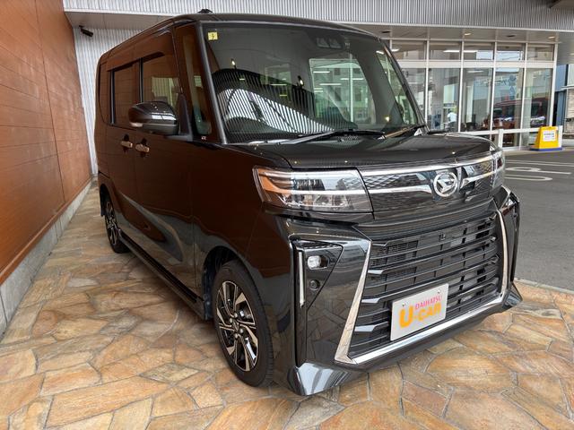 タントカスタムX14インチアルミホイール 大型エアロバンパー フルLEDヘッドランプ オート格納式カラードドアミラー 両側パワースライドドア キーフリーシステム プッシュボタンスタート(静岡県)の中古車