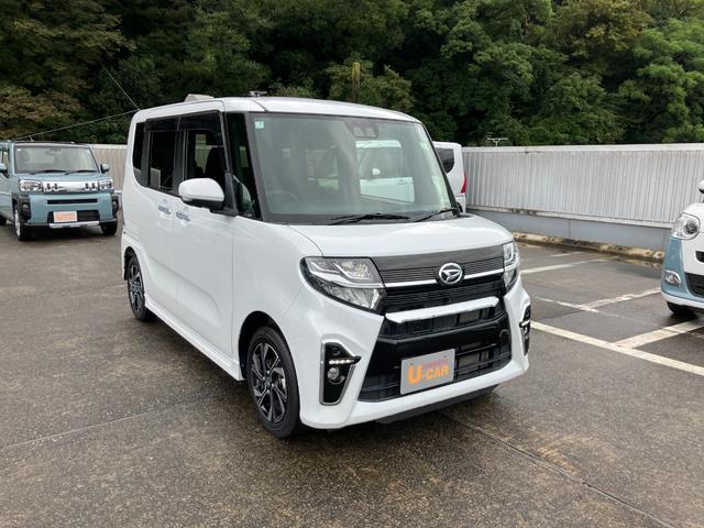 タントカスタムX14インチアルミホイール 大型エアロバンパー フルLEDヘッドランプ オート格納式カラードドアミラー 両側パワースライドドア キーフリーシステム プッシュボタンスタート(静岡県)の中古車