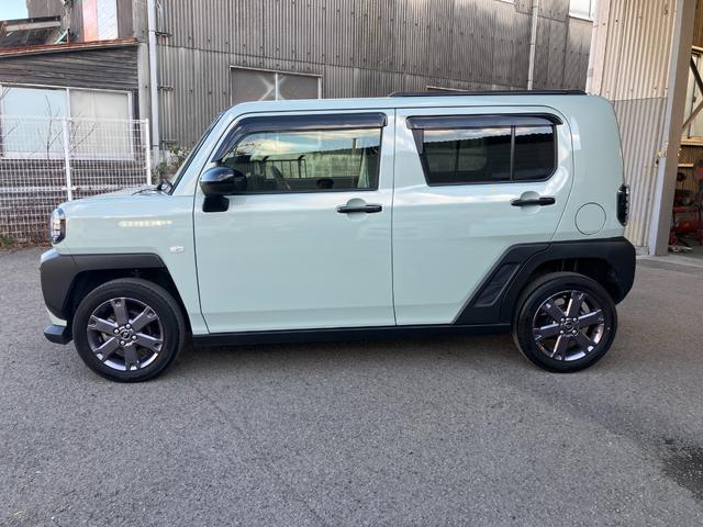 タフトＧターボ　ダーククロムベンチャー　ｅｃｏ　ＩＤＬＥレス軽自動車　衝突安全ボディ　衝突被害軽減ブレーキ　ＬＥＤヘッドランプ　プッシュスタートボタン　クリアランスソナー　ディスプレイオーディオ　バックカメラ　電動パーキング　シートヒーター　ガラスルーフ（和歌山県）の中古車