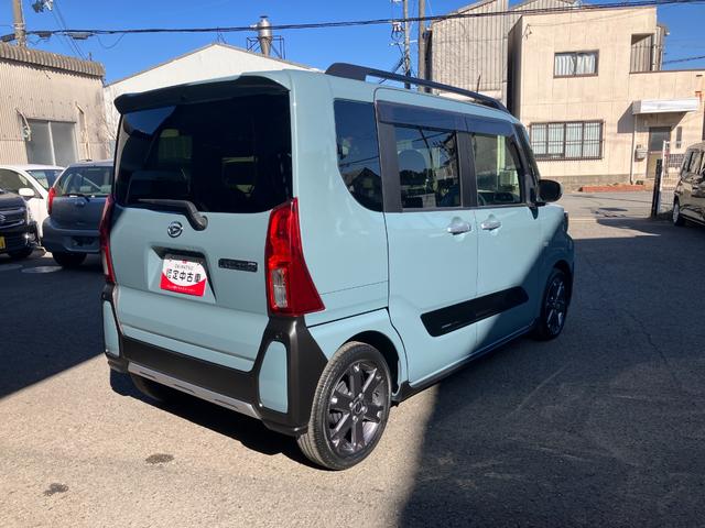 タントファンクロスターボ軽自動車　ワンオーナー　ＬＥＤヘッドランプ　プッシュスタートボタン　スマートキー　両側パワースライドドア　クリアランスソナー　オートライト　オートエアコン　７インチナビ　ＥＴＣ車載器　シートヒーター（和歌山県）の中古車